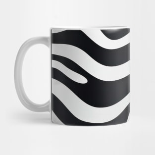 Monochrome Waves: Modern Abstract Ebb and Flow Mug